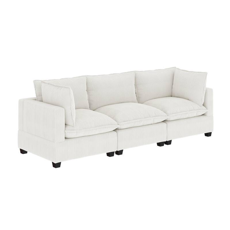 Chelsea Modern Cloud Modular Upholstered Sofa with Deep Seat and Plush Cushions