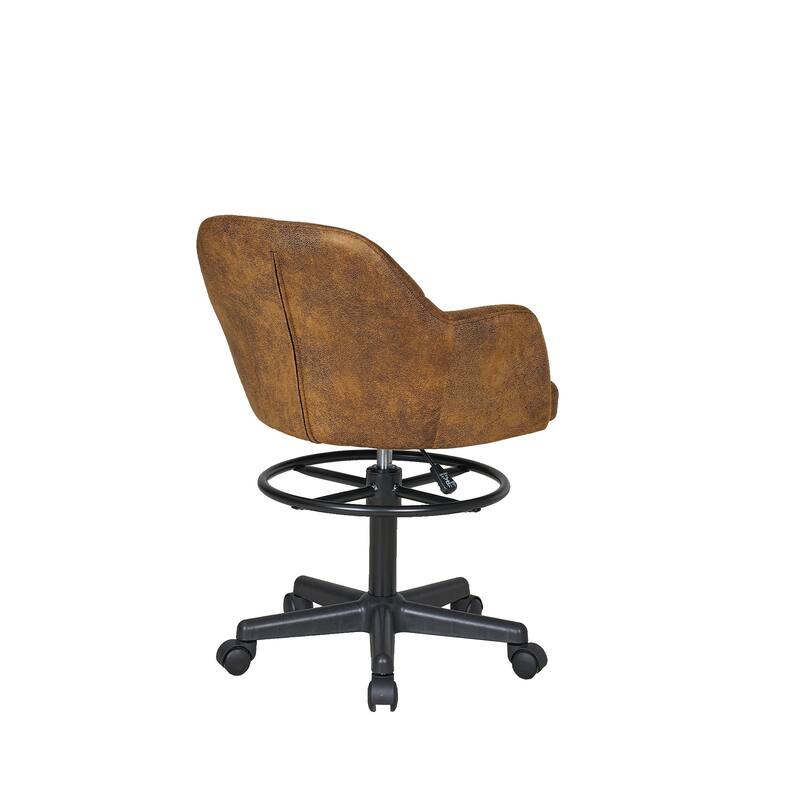 VECELO Swivel Wingback Tilting Drafting Chairs 32.28"-40.16" Adjustable Height Diamond Tufted Back Naihead Home Office Chairs