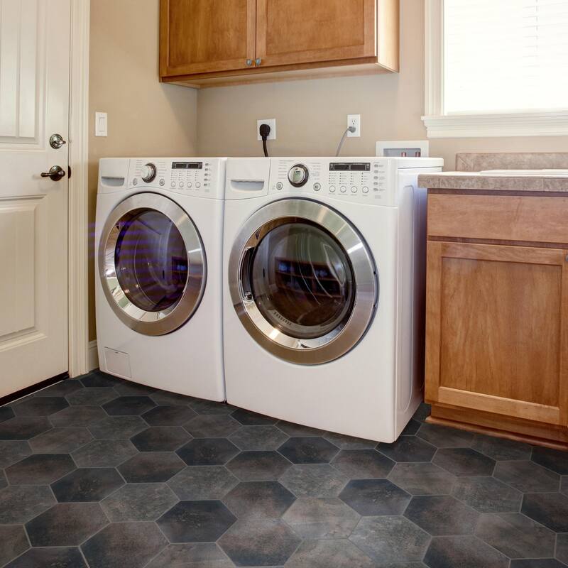 Merola Tile Capri Hex Nero 7" x 8" Porcelain Floor and Wall Tile
