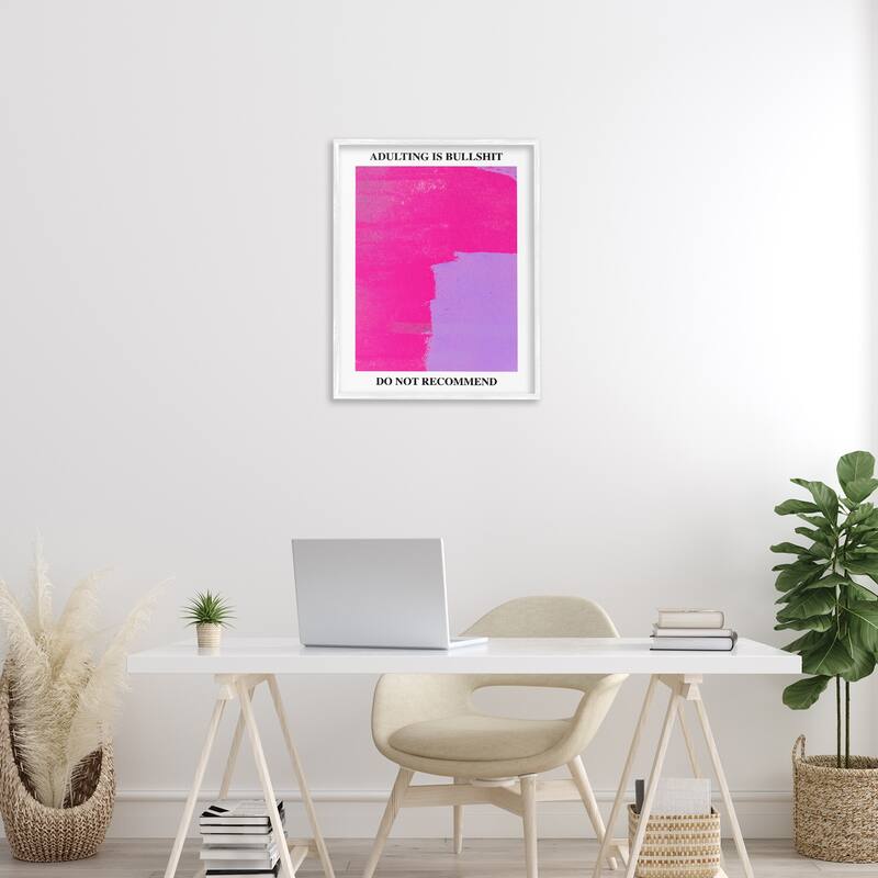 Stupell Adulting Do Not Recommend Framed Giclee Art Design By House of Lulu