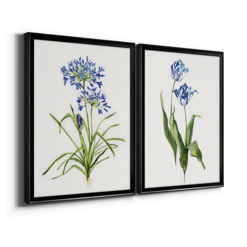 Blue Lively Botanical I Premium Framed Print - Ready to Hang - Multi-Color