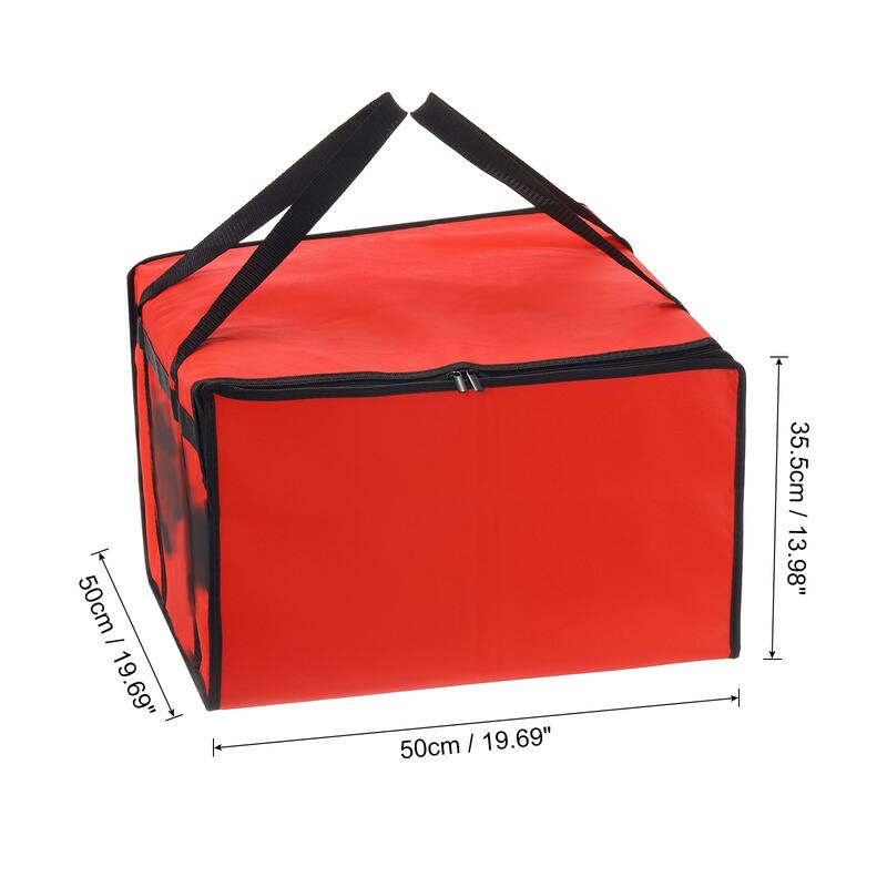 Insulated Pizza Bag, 1Pcs Non-woven Fabrics Grocery Bag, Food Carrier - Red - 20x20x14"