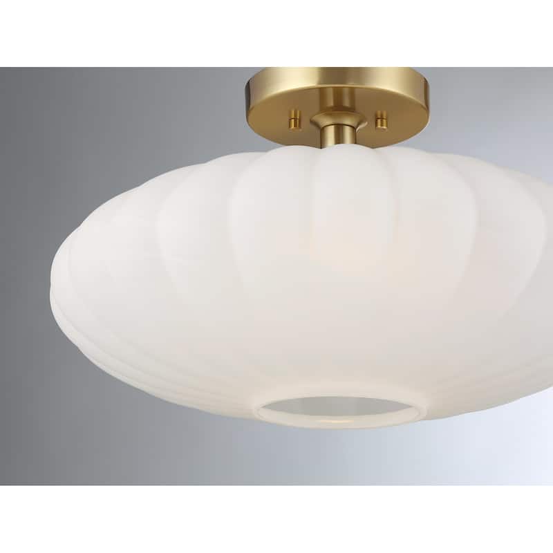 Bellevue SHCF60486 18" Wide Semi-Flush Ceiling Fixture with Strié