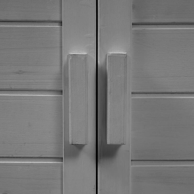 Roomfitters 65" Garden Potting Bench Table, Fir Wood Workstation with Storage Shelf and Cabinet