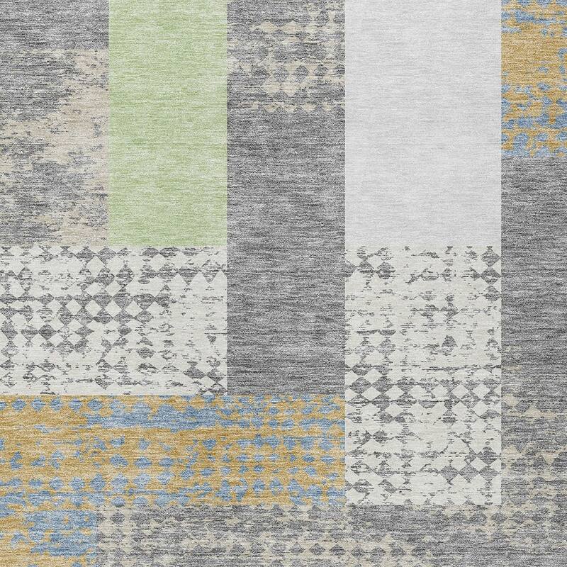 HomeRoots Geometric Transitional Rectangle Outdoor Rug