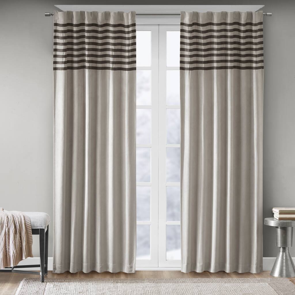 Madison Park Canyon Grey/ Black Window Curtain Panel Pair