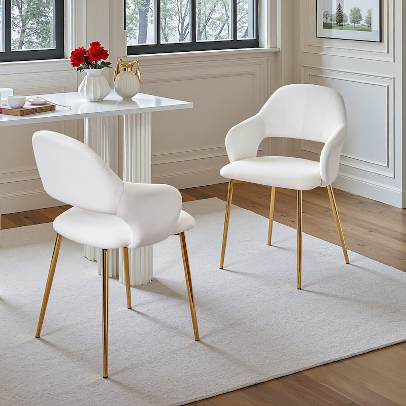 VECELO Modern Upholstered Dining Chairs Set of 4, Velvet Kitchen Chairs for Dining Room