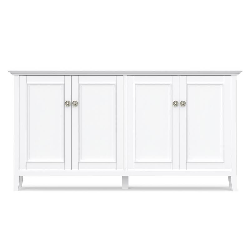 WYNDENHALL Halifax SOLID WOOD 66" Wide Transitional Wide 4Door Storage Cabinet - 18"d x 66" w x 34"h