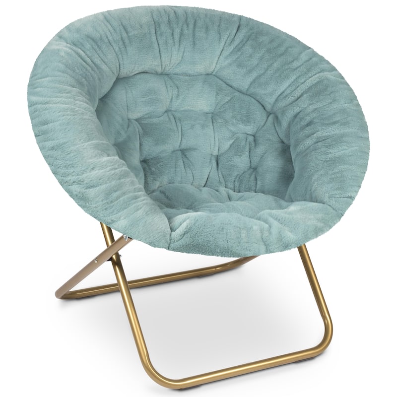 Milliard Cozy X-large Faux Fur Saucer Chair - Blue