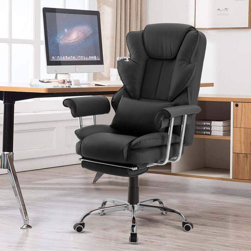 Executive Chair with Headrest Footrest Lumbar Pillow