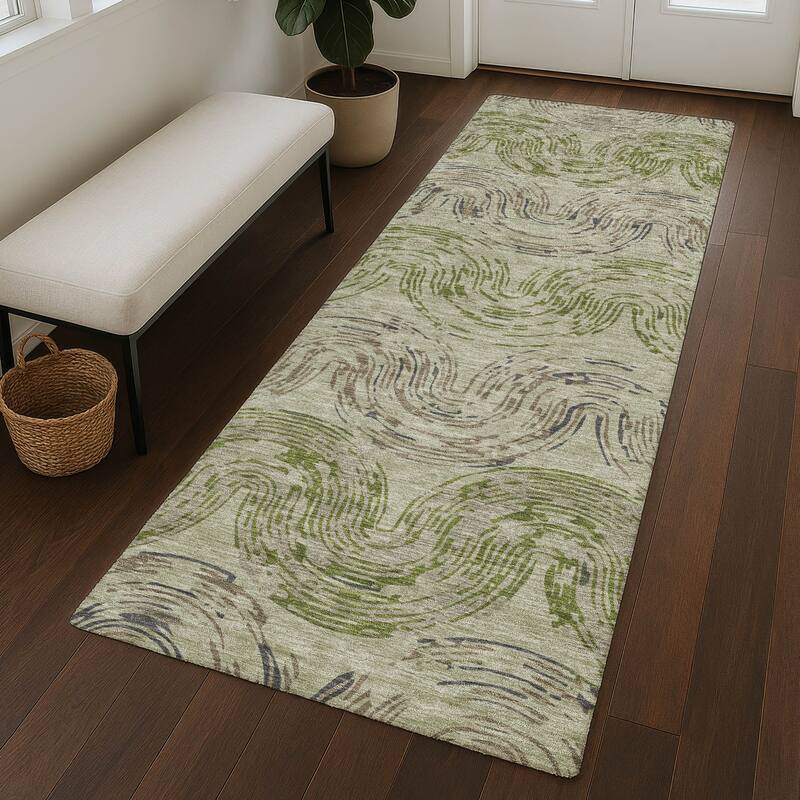 Machine Washable Indoor/ Outdoor Modern Ari Chantille Rug