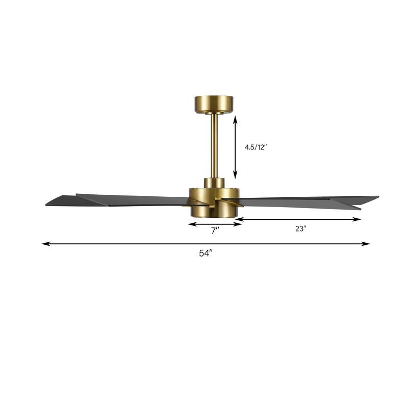 MLiAN 54 inch 5 Blades Indoor Ceiling Fan Remote Control 6-Speed DC - N/A