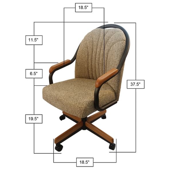 Caster Chair Company Bently Caster Arm Chair in Wheat Tweed Fabric