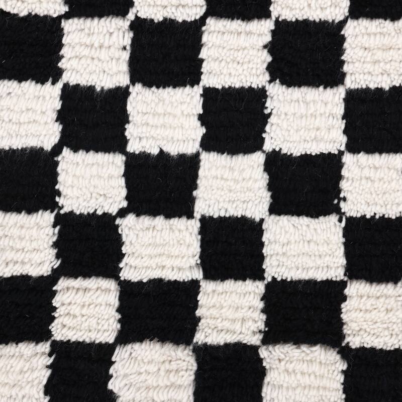 Contemporary Checkered Black Area Rug