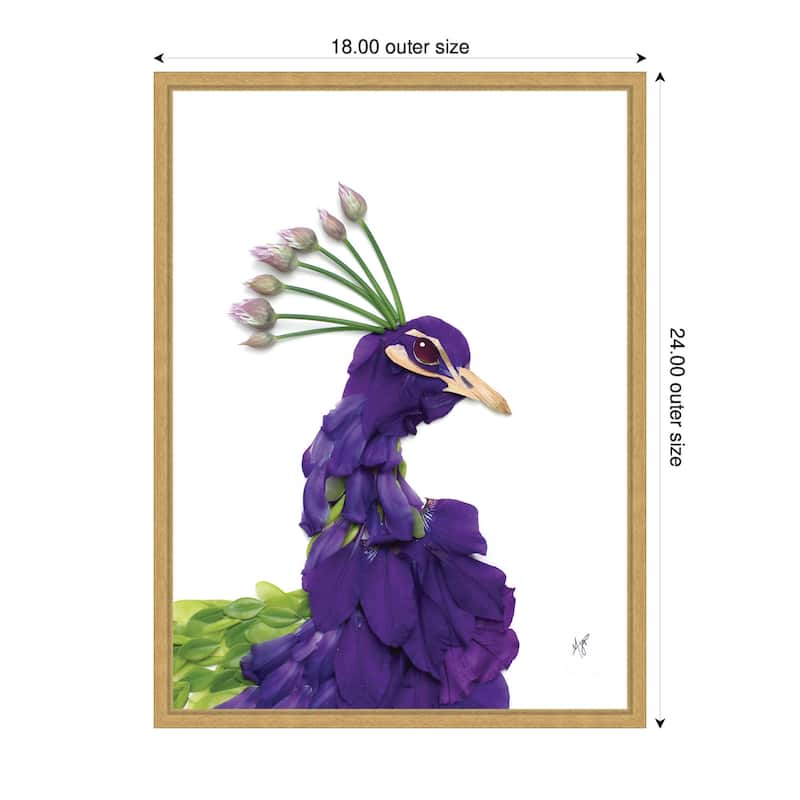 Kate and Laurel Peacock by Madeline Jeppesen Framed Canvas Wall Art Print