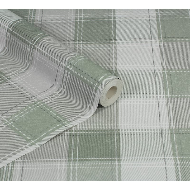 Arthouse Rita Green Country Check Wallpaper