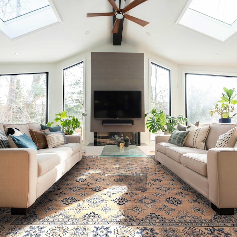 ECARPETGALLERY Hand-knotted Finest Ghazni Tan Wool Rug - 9'10 x 13'7