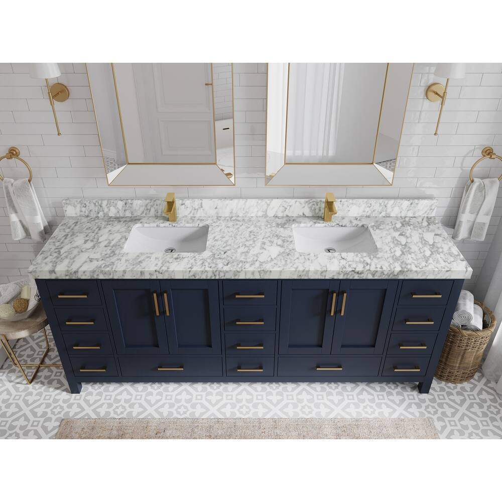 Willow Collection 84 in. W x 22 in. D Malibu Double Sink Bathroom Vanity with Countertop