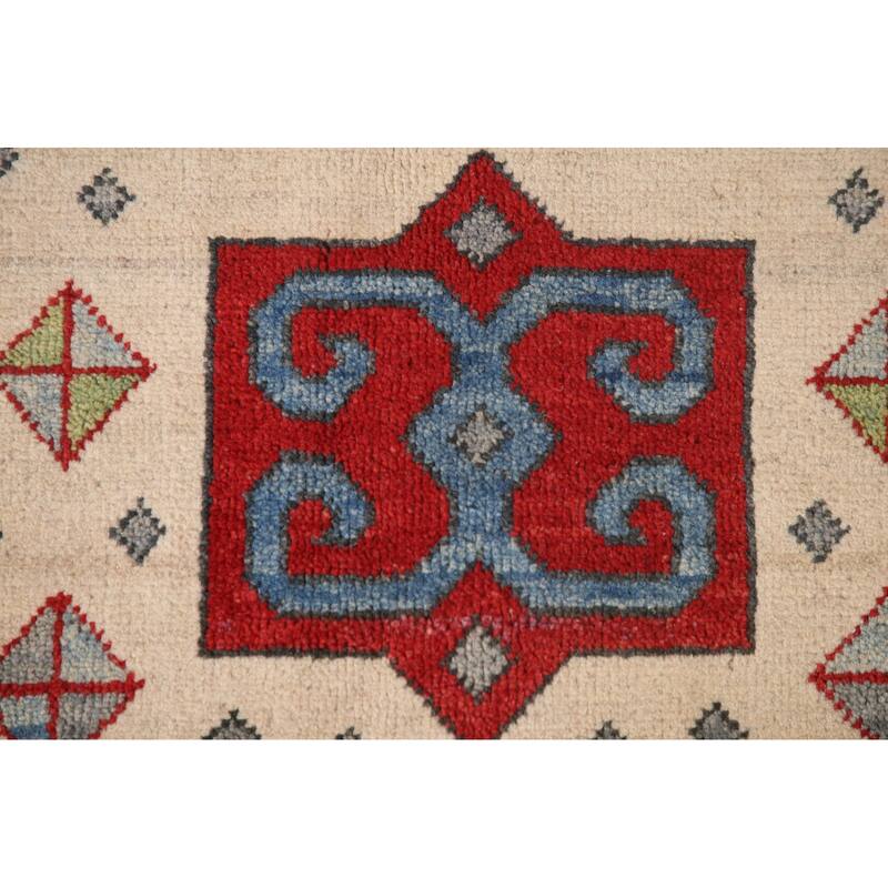 Kazak Area Rug Hand-Knotted Oriental Wool Carpet - 6'10" x 10'2"