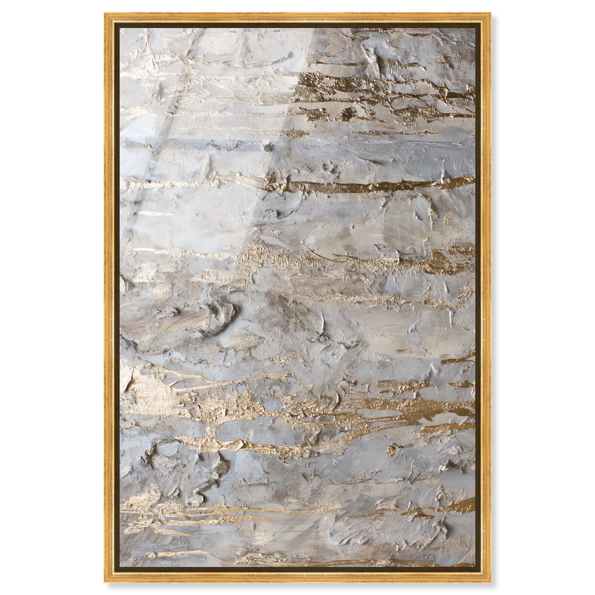 Celestial Gold Gold Abstract Framed Acrylic Wall Art by Art Remedy