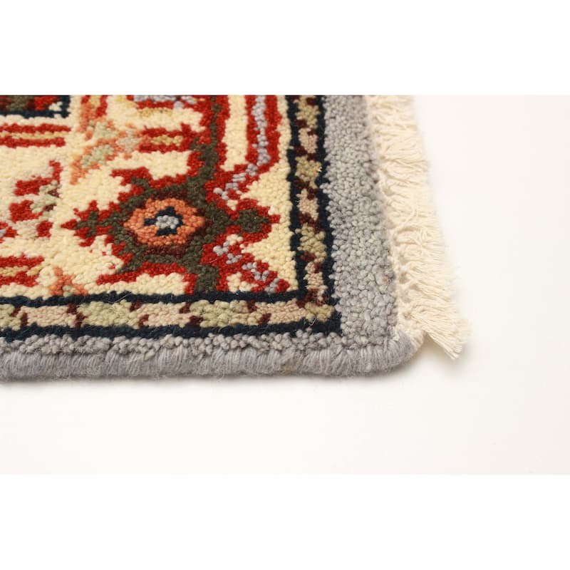 ECARPETGALLERY Hand-knotted Serapi Heritage Light Grey Wool Rug - 2'5 x 9'8