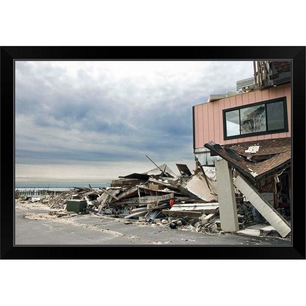 "Hurricane damage" Black Framed Print