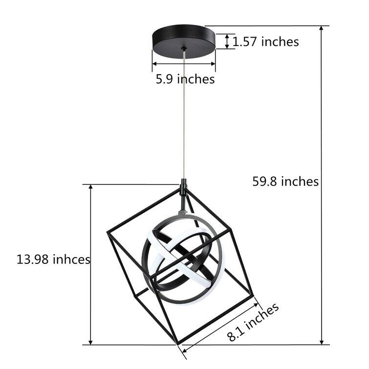 Maxax 3 - Light Unique Square LED Chandelier