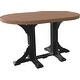 preview thumbnail 57 of 82, Poly Lumber Round Dining Table Set with Island Chairs Bar Height - Antique Mahogany Woodgrain & Black