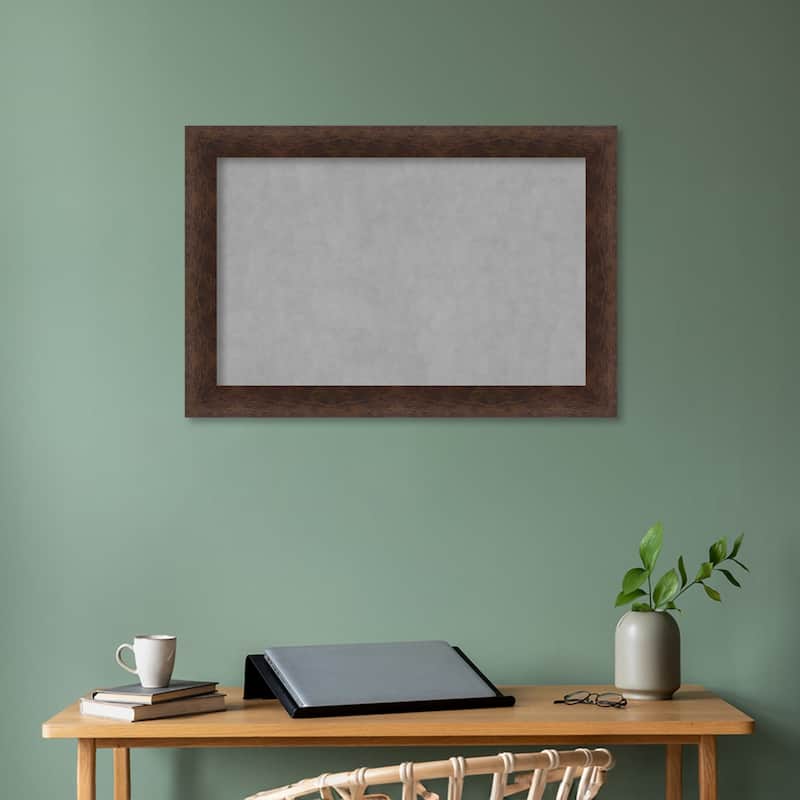 Amanti Art Warm Walnut Framed Magnetic Board