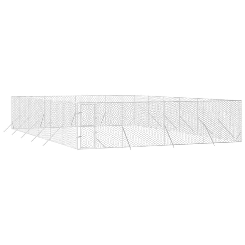 vidaXL Outdoor Dog Kennel Silver Multi-Size Galvanized Steel