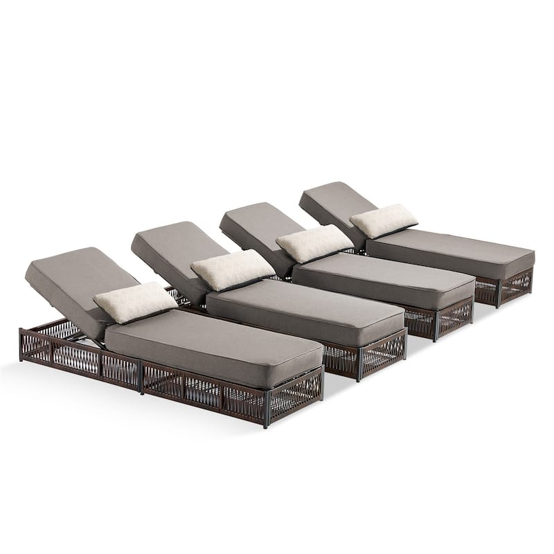Pocassy Outdoor 5 Inch Reclining Chairs with Adjustable Backrest