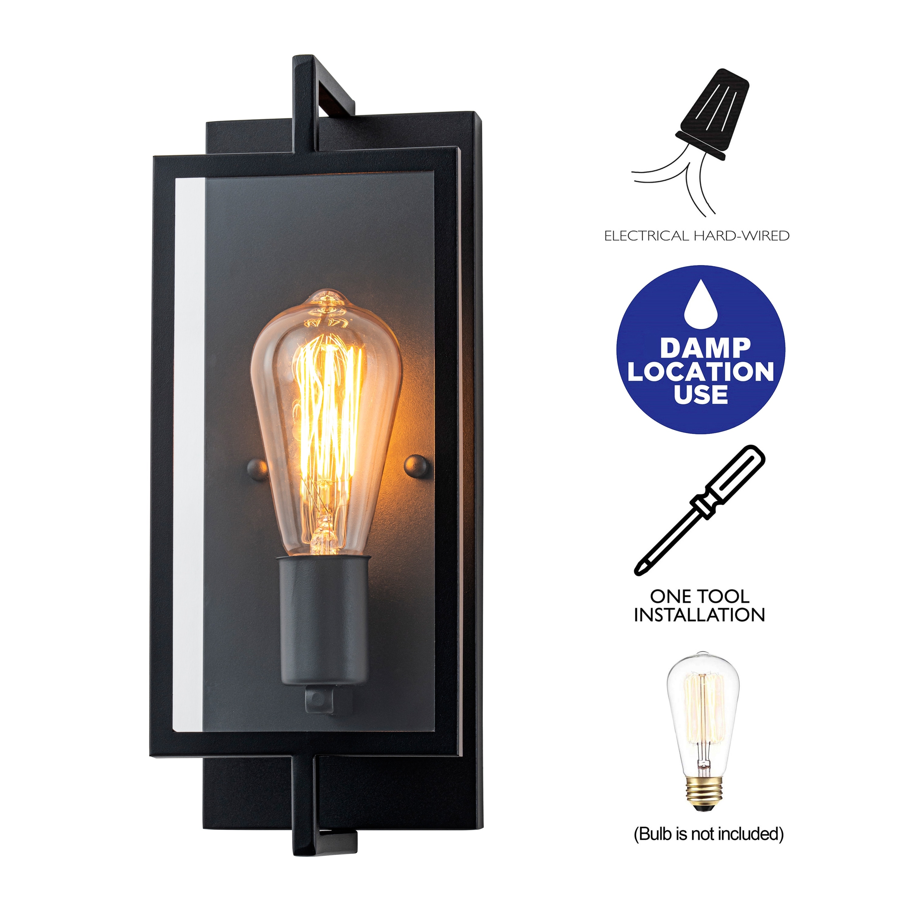 C Cattleya 1-Light Matte Black Modern Indoor Wall Sconce Wall Light