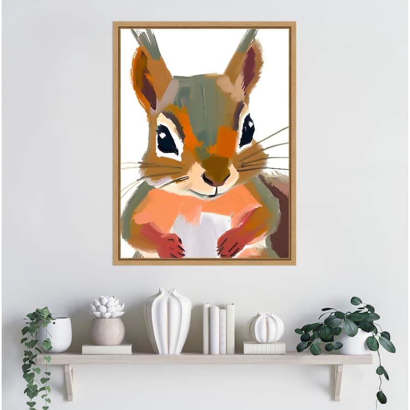 Squirrel by Ohkimiko Framed Canvas Wall Art