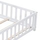 preview thumbnail 16 of 20, Full Size Montessori Floor Platform Bed with Fence and Door for Kids, Made from Sturdy Wooden Bed Frame