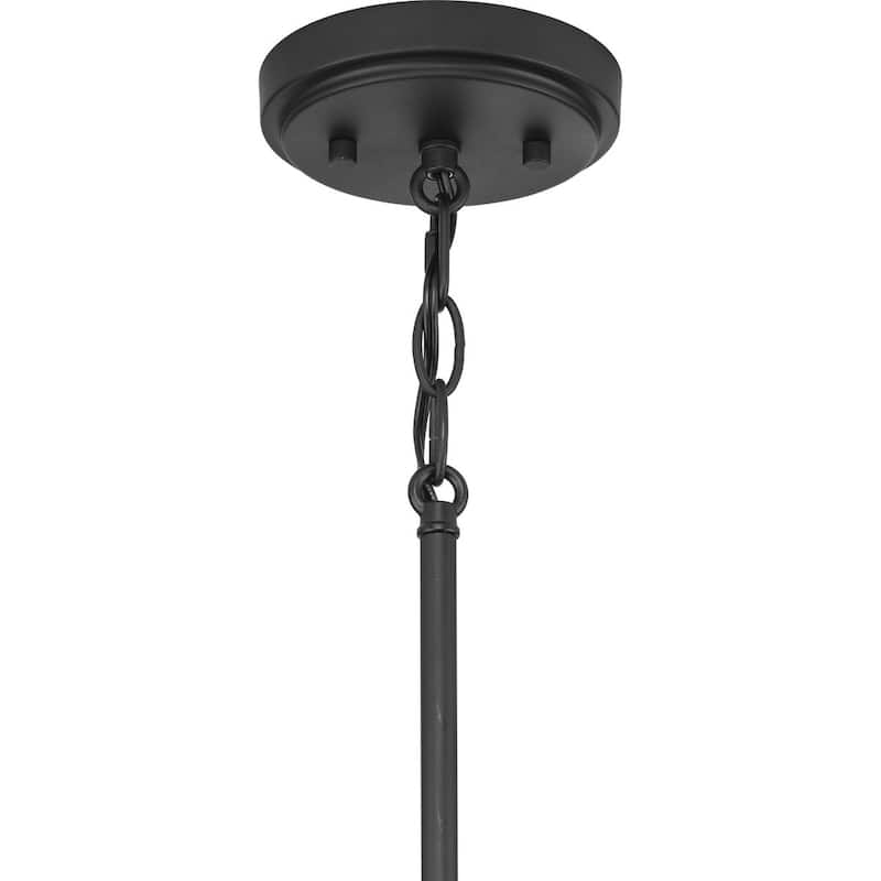 Burgess Collection Four-Light Matte Black Modern Farmhouse Chandelier - 23.75 in x 23.75 in x 9 in