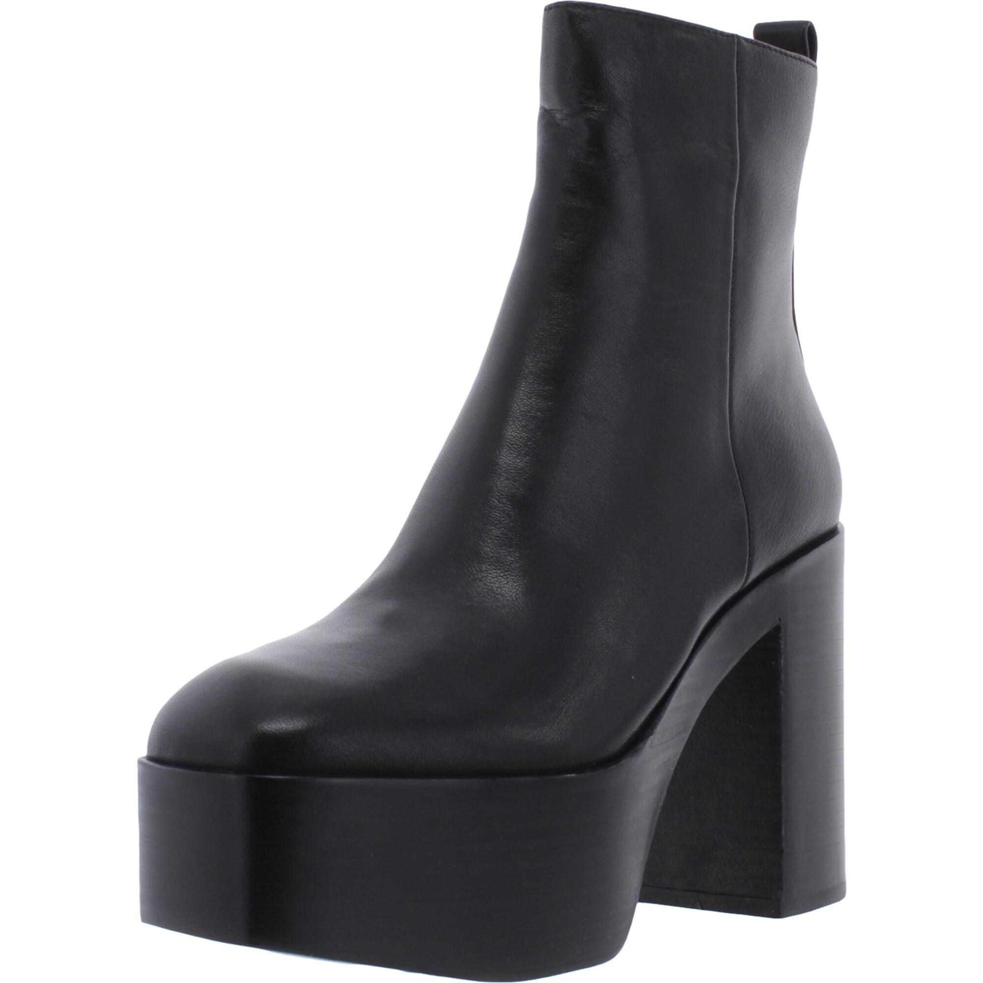 leather ankle platform boots