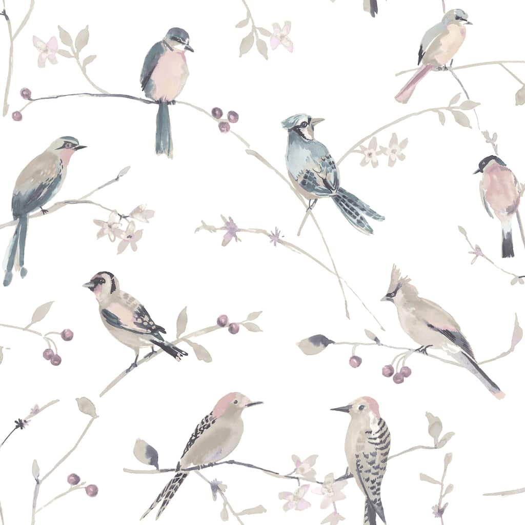 Chesapeake Birdsong Mauve Trail Wallpaper