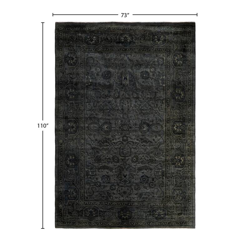 Overdyed One-of-a-Kind Hand-Knotted Area Rug - Gray - 6' 1" x 9' 2"