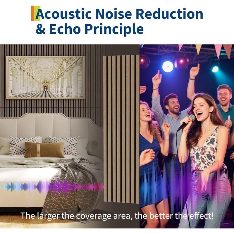 3D Fluted Wood Slat Acoustic Panels