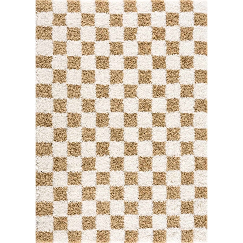 Hauteloom Atira Living Room, Bedroom Area Rug - Contemporary - Plush Pile - Light Gray,Cream - 7'10" x 10'3"