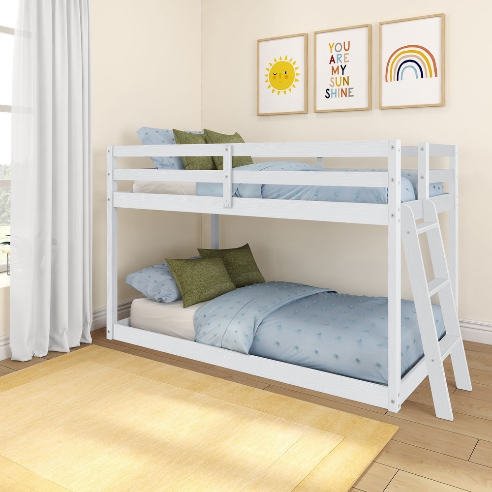 Now Furniture Low Bunk Bed for Kids, Twin over Twin