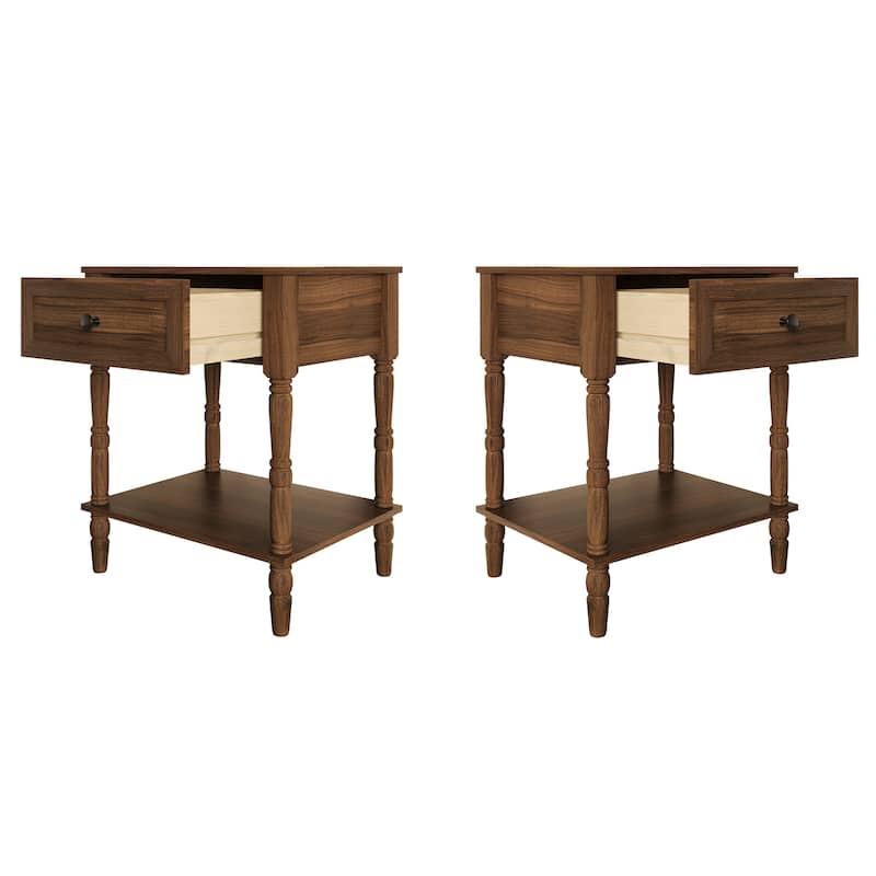 Clayfell Ruston 1 Drawer Nightstand (Set of 2)