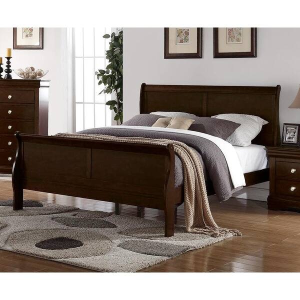 Amazon Com Modern Louis Philippe Cal King Sleigh Bed In Burnished White Kitchen Dining