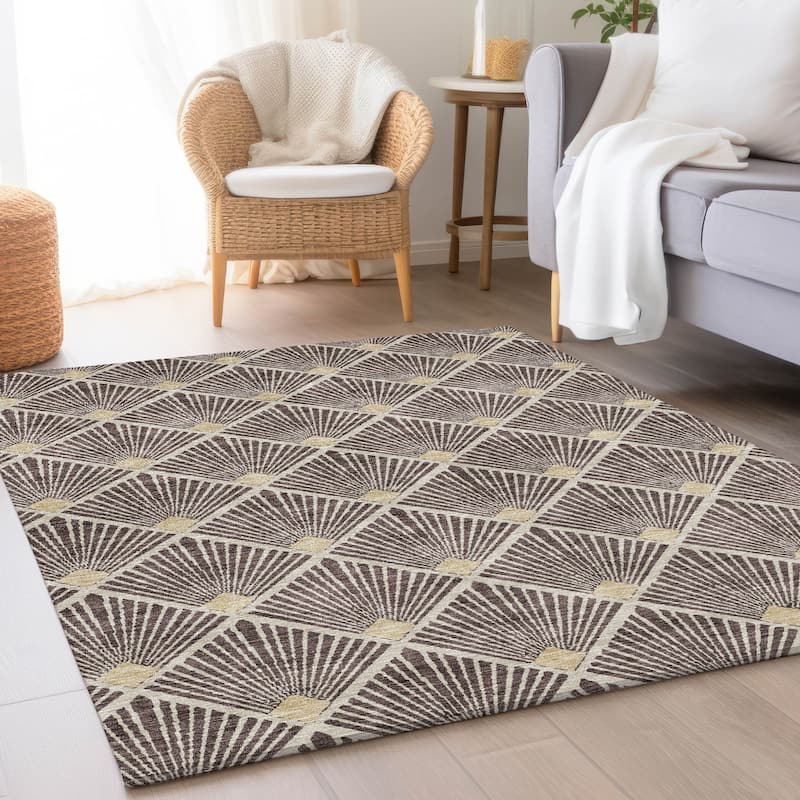 Premium Washable Super Soft Diamond Trellis Mayfield Rug - Fudge - 9' x 12'
