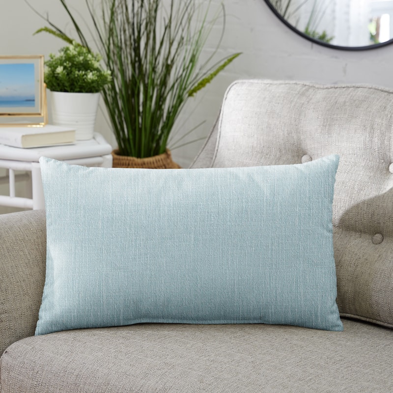 Sorra Home Indoor Knife Edge Pillow Single - 13 in H x 20 in W x 6 in D - Light blue