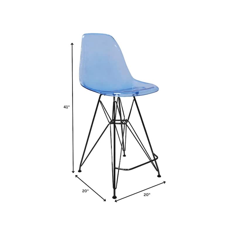 ABS Resin Barstool with Black Steel Base Cresco Series by LeisureMod