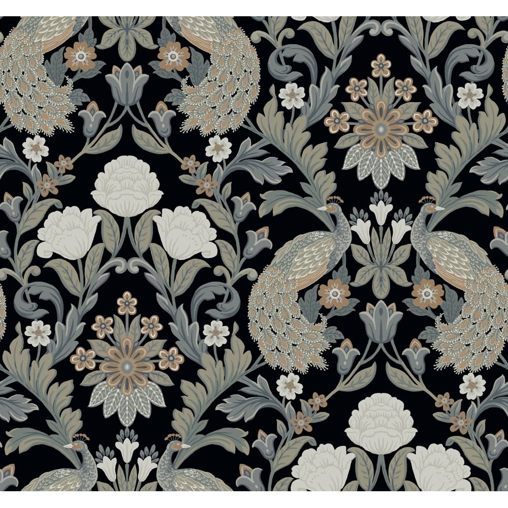 Eugene, Unpasted Non-Woven Plume Dynasty Wallpaper 27 in x 27 ft = 60.75 sq ft