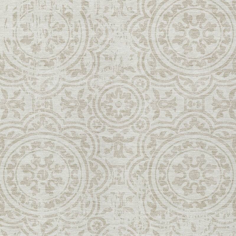 HomeRoots Medallion Transitional Rectangle Outdoor Rug