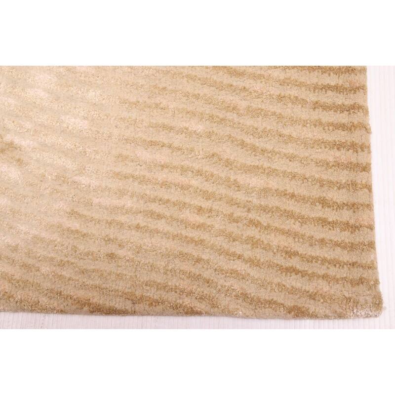 ECARPETGALLERY Hand-knotted Opulence Light Khaki Silk, Wool Rug - 7'11 x 9'9