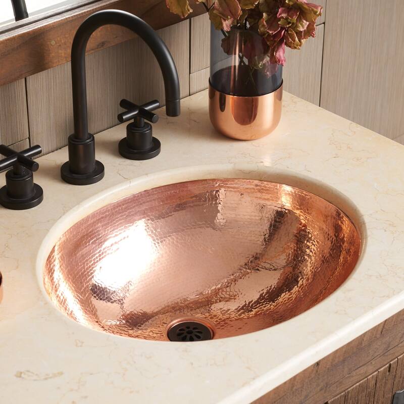 Native Trails Classic 17" Single Basin Undermount Copper Bathroom Sink